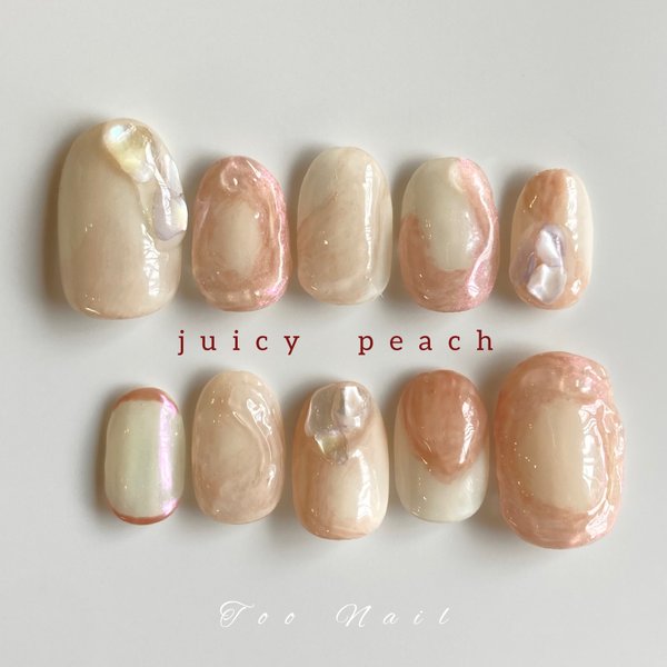 【再再再再再販】juicy peach🍑とろみニュアンスネイル