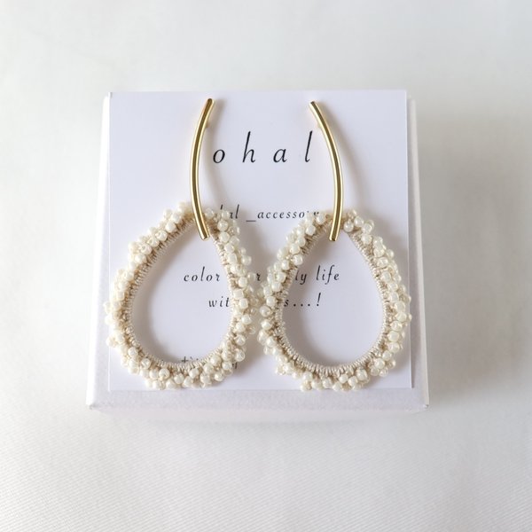 drop earring/ピアス イヤリング white