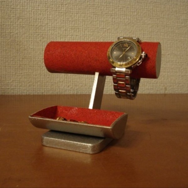 レディース！女性用レッド丸パイプ腕時計スタンド　ak-design 