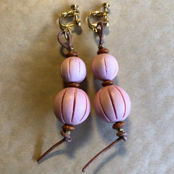 wood beads earring 