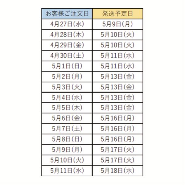 【重要】ゴールデンウィークに伴うお問い合わせ、発送のご案内