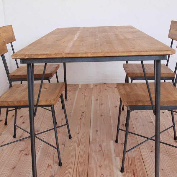 【送料無料】【セット割引】PINE DINING TABLE SET(テーブル1500、木材椅子4脚)