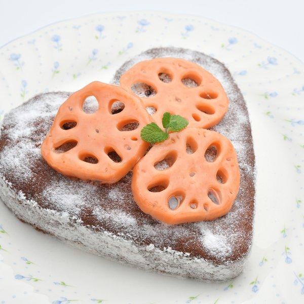 自分で作る贈答用ホームメイドケーキセット　バレンタイン仕様「パウンドケーキミックス粉にレンコンココアパウダーがセットになってお得」