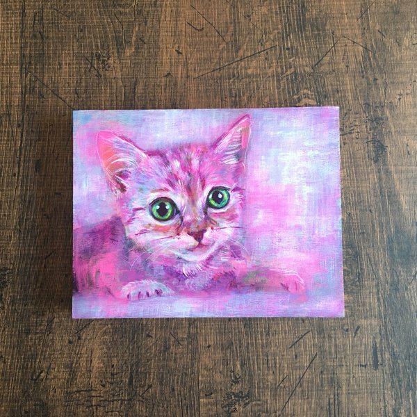 ねこ【原画 アクリル 絵画】