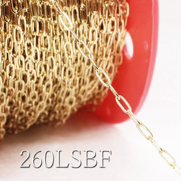 【1m】細長しっかり大きめコマのチェーン《260LSBF》（金色）