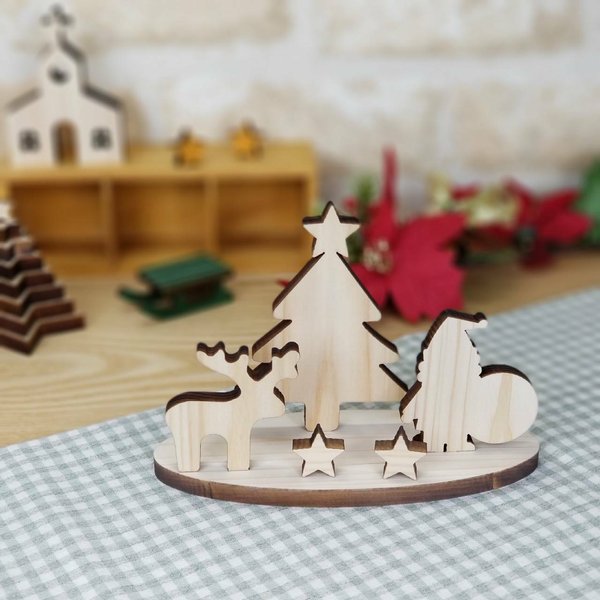 木製 クリスマス オブジェ
