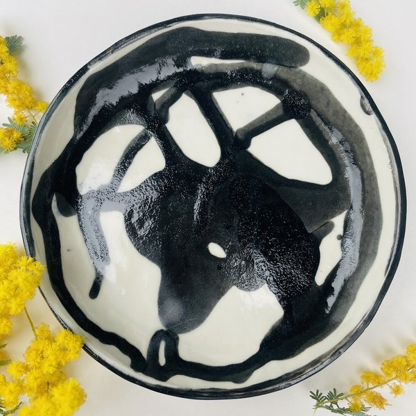 「五月雨お皿6」　(1点）お皿　丸皿　食器　陶器　プレート　パスタ皿