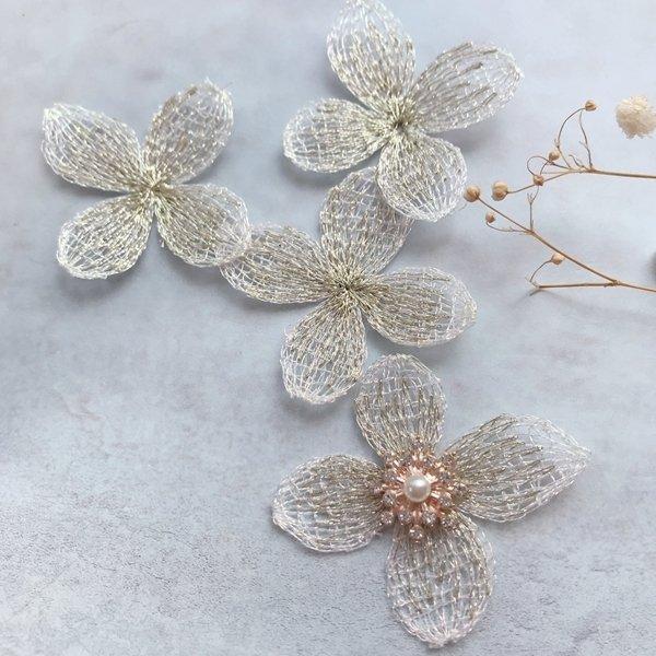 6枚【ef14-1】刺繍 　花  パーツ   フラワー 