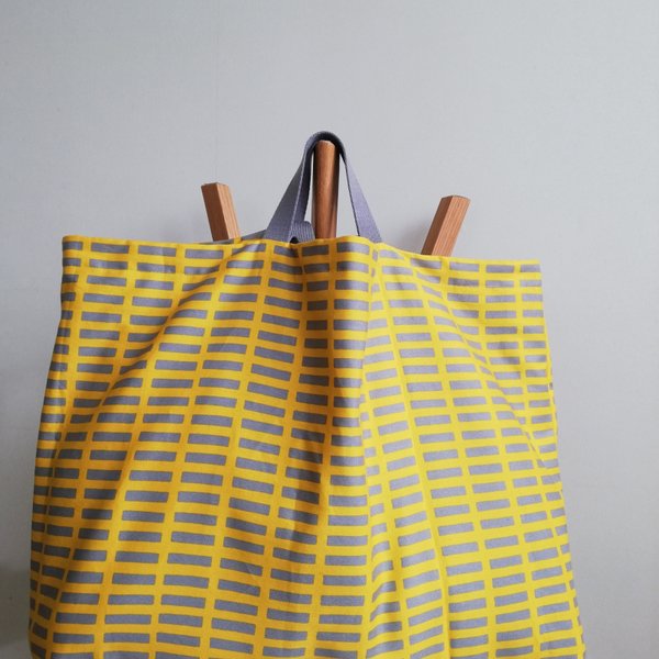 北欧風 2way Cotton Laundry bag~ヨコ柄  M~