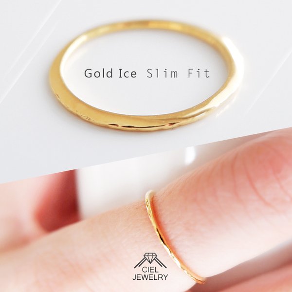  Gold Ice Slim Fit 指輪 リング SV K18 ゴールドコーティング シルバー925 送料無料