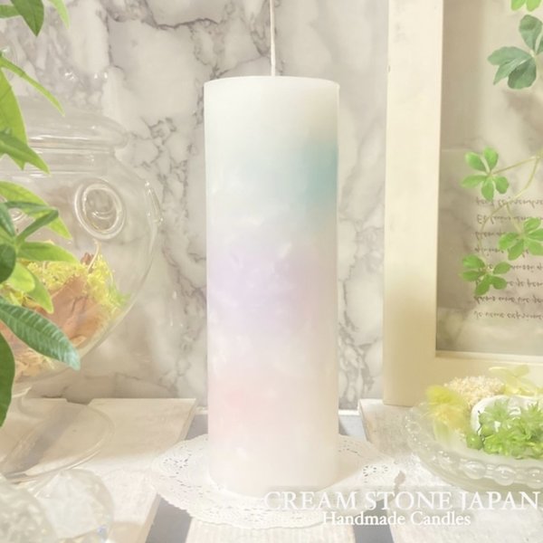 Φ5.1cm×H15cm ペタルキャンドル (白) № 000537 /Gradation Candle