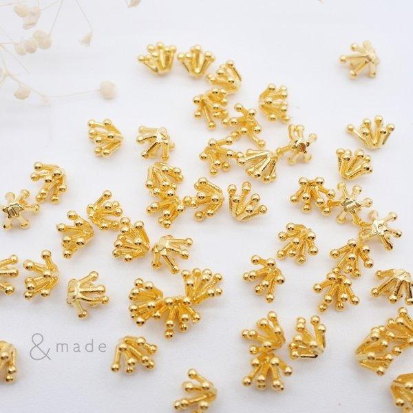 【12個】メタル花芯　ゴールド小　金属　ミニ　小さい　貼り付けパーツ　フラワーペップ