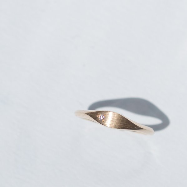 La Feuille -Pinky Ring-◇K14YG/PG×Diamond 0.007ct