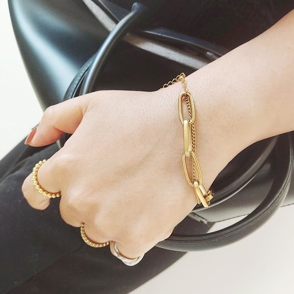 double chain link bracelet RB020