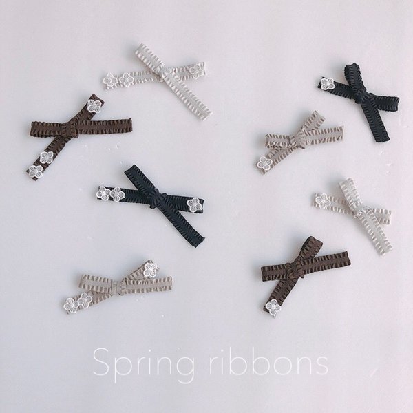 Black ♡  spring ribbons ♡