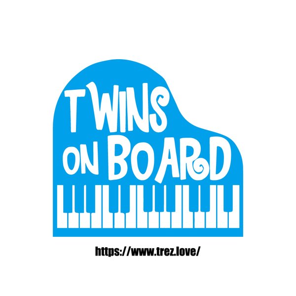 全10色 TWINS ON BOARD ピアノ ステッカー 