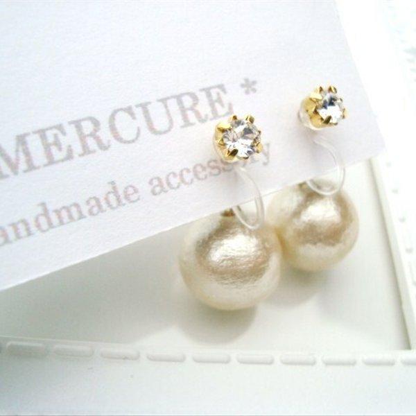 再販321*Swarovski&Cottonpearl Earring