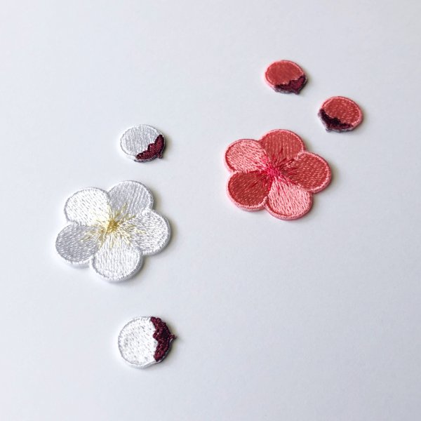 梅 つぼみセット 刺繍シール ワッペン