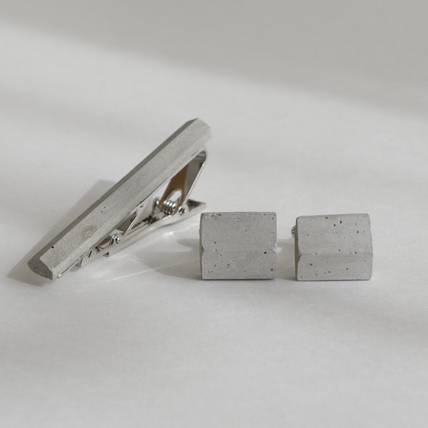 cement｜Tie pin＆Cufflinks グレー