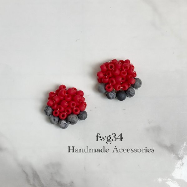 red×gray   イヤリング/ピアス