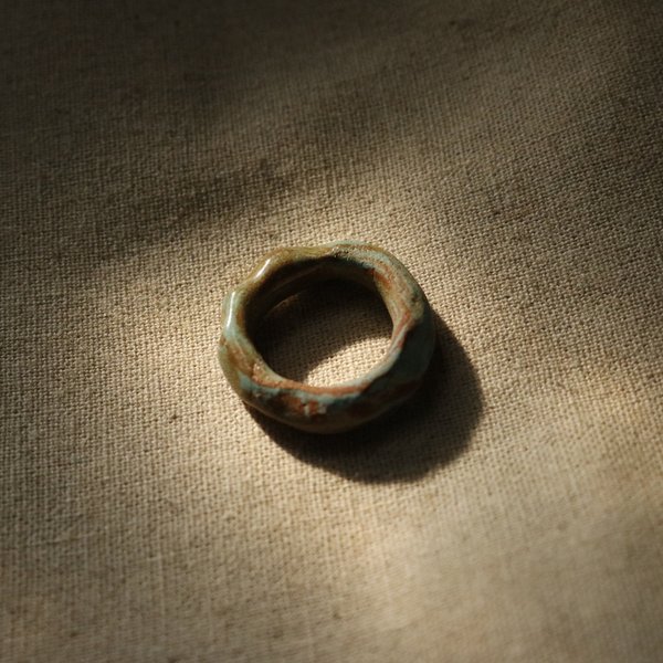 ceramic marble ring #05120104【陶器リング　やきもの　指輪　陶器アクセサリー　陶器ジュエリー　練り込み　セラミック　セラミックリング　金属アレルギー　金アレ対応】