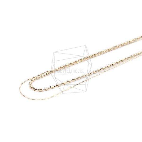 CHN-045-G【1個入り】ダブルネックレスチェーン,Two Chains necklace