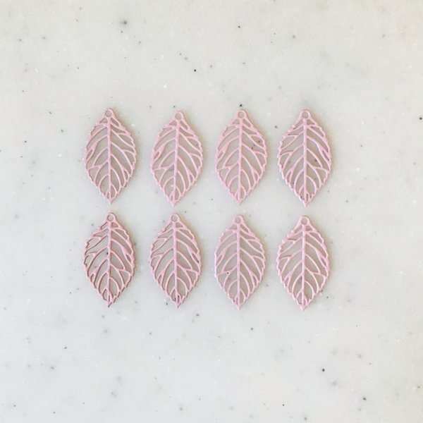 Pink Leaf Pendant Tops