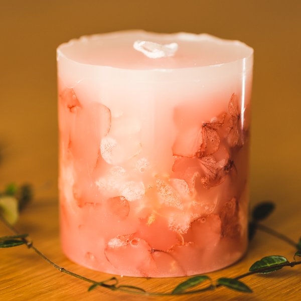 Botanical candle pink【紫陽花】