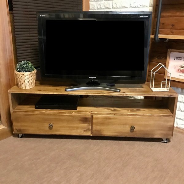 【新商品特別価格】下段引き出し付きテレビボード カフェ風 横幅120cm