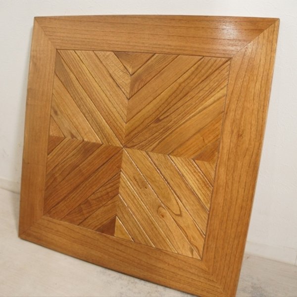 【送料無料】ミンディ無垢 木製 ヘリンボーン テーブルトップ 天板 カフェテーブル 70cm角　tab050