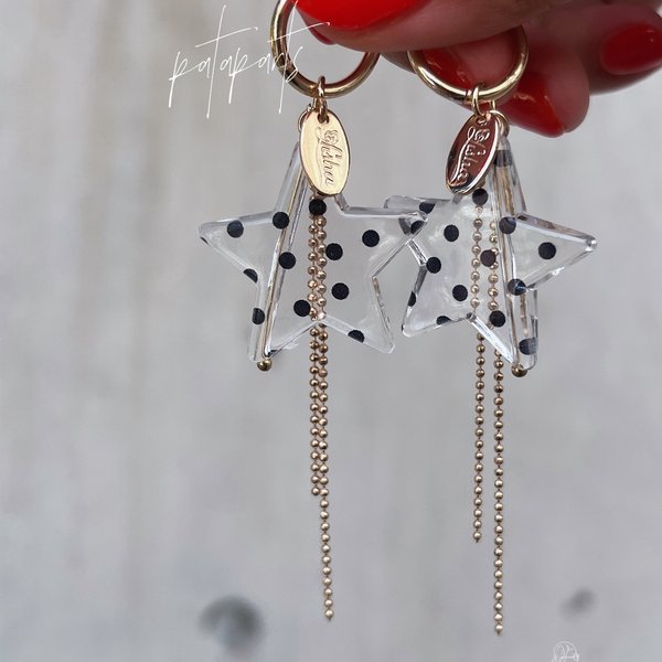 【在庫限り】2pcs)2305)アクリルチャーム)cleardots)#1q