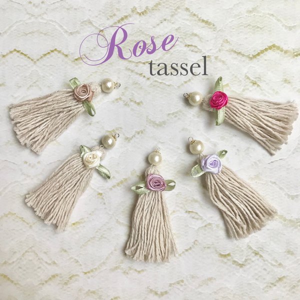 Rose tassel (ピアス/イヤリング/樹脂ピアス/樹脂ノンホールピアス)