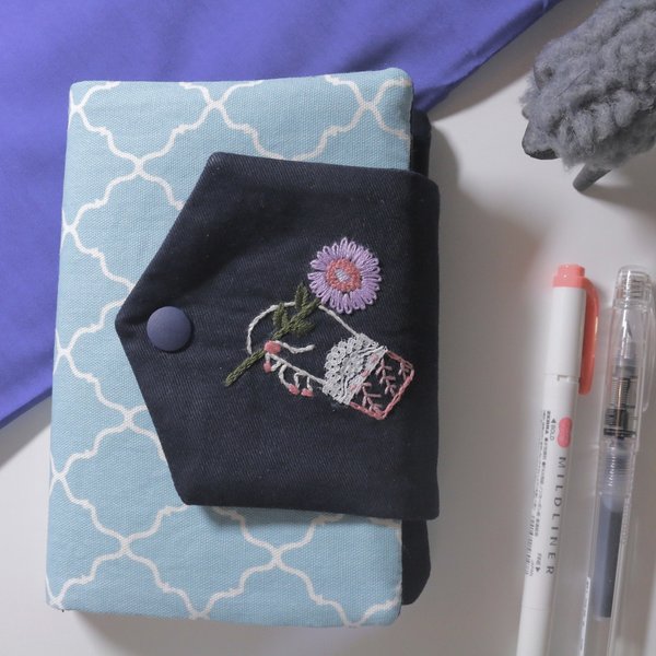 ほぼ日手帳A6サイズ,刺繍手帳カバー