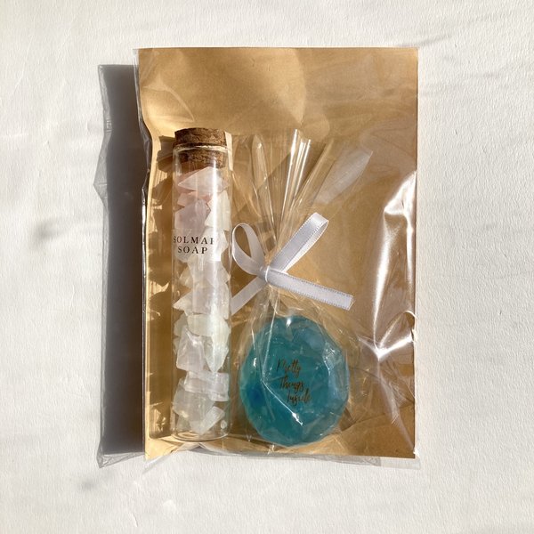 Bottle soap と　宝石石鹸　(ブルー)のセット！