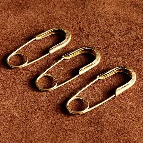 3個セット 真鍮 安全ピン セーフティーピン（ミニサイズ） ブラス 雑貨 手芸用品 パーツ ハンドクラフト ゴールド 洋服 キーホルダー