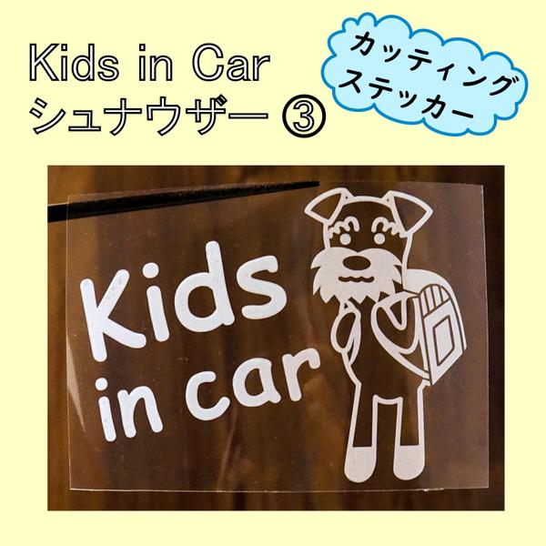 [送料無料]Kids in carステッカー シュナウザー3
