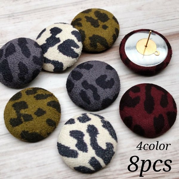 【cbtt3455】【25㎜ size】【4color 8pct】 Leopard pattern cabochon