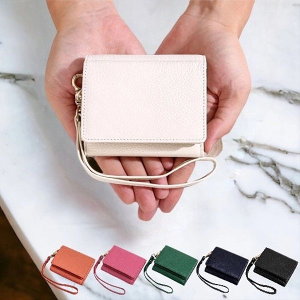 【全5色】 三つ折り財布 本革 ミニ財布 コンパクト財布 小さい財布 革