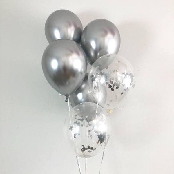 silver balloons 6p