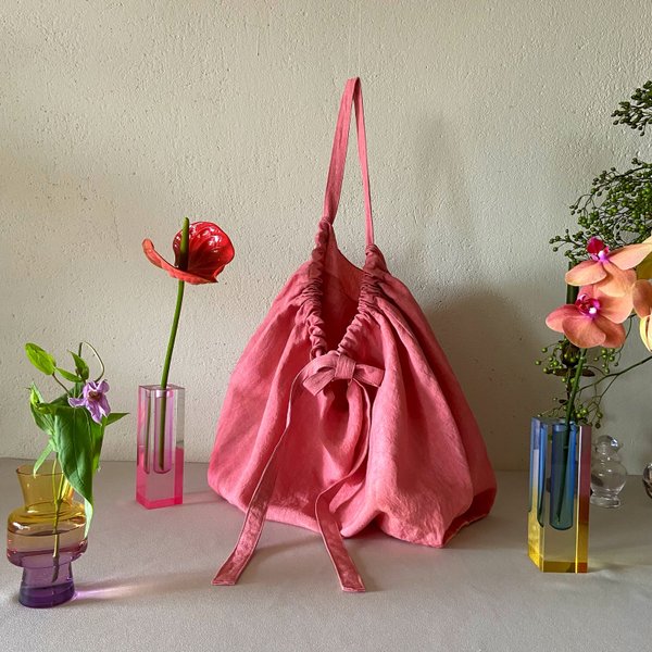 Euroean linen bag (dark pink)