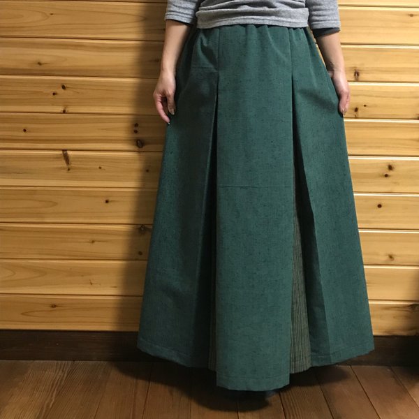 久留米絣マキシ丈スカート