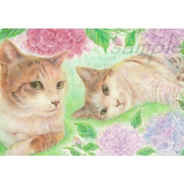 🐶🐱ペットの似顔絵お描きします🎨　B5サイズ 色鉛筆 水彩 似顔絵 オーダー 原画