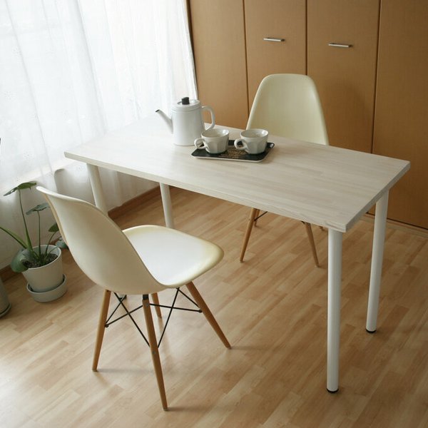 木目を生かしたホワイトカラー作業テーブル：幅100cm×奥行50cm×高さ72cm
