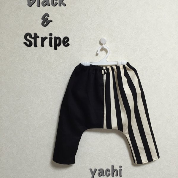 Black & Stripe☆sarrouel pants 