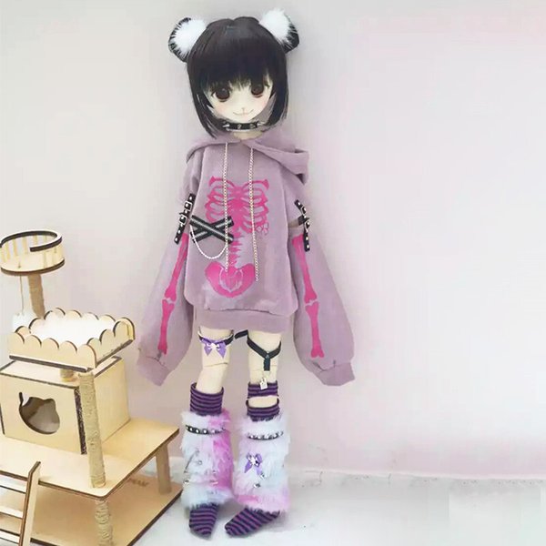 1/4サイズ ドール服 5点セット パーカー どくろ ドクロ ドール衣装