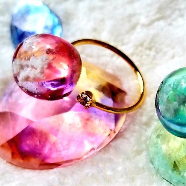 Whale sigh ring【ピーチピンク🐋⭐】