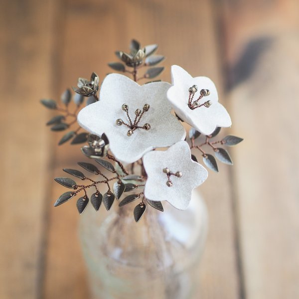 No.10 陶土花とビーズのミニブーケ【potter's clay flower】花束