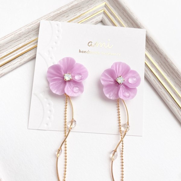 『orchid』お花としずくのイヤリング＆ピアス