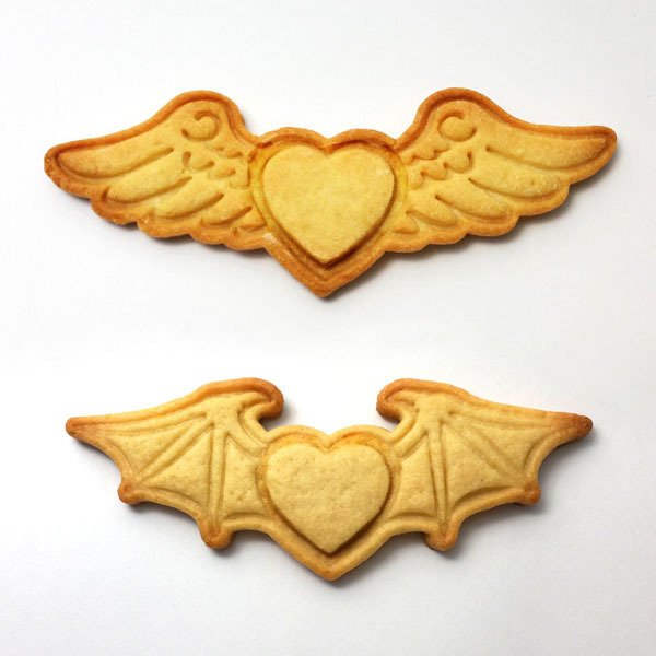 【天使と悪魔のハート/ハロウィン】クッキー型 / クッキーカッター 