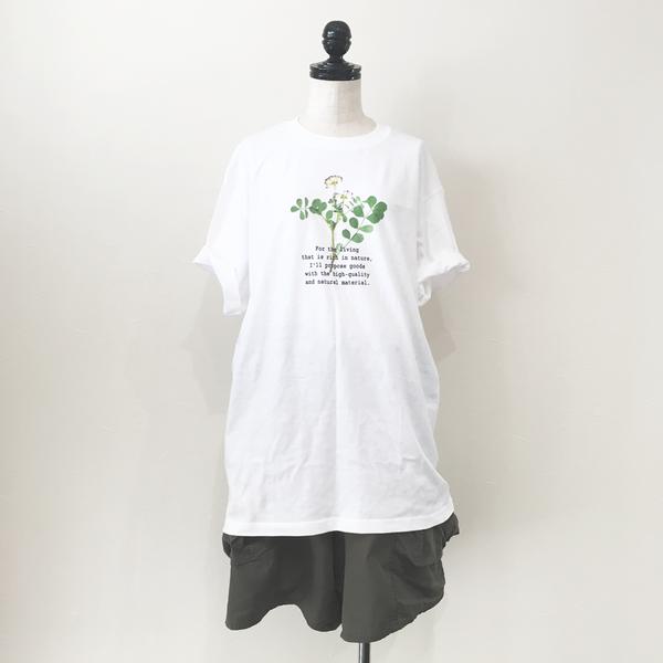 【送料無料】BigTシャツ押し花プリントT/レンゲ